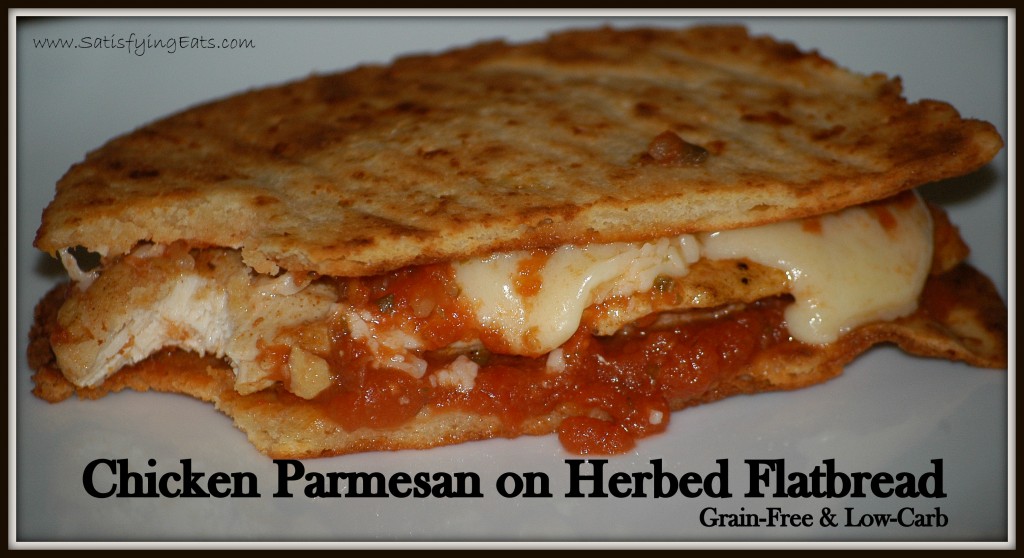 Chicken Parmesan on Herbed Flatbread (Grain-Free)
