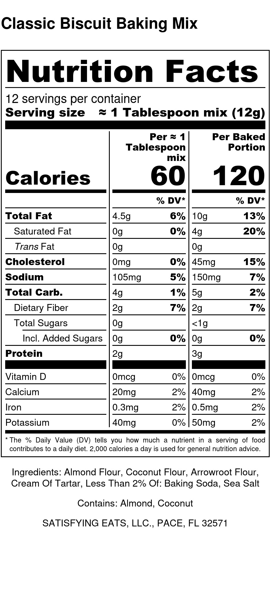 Classic Biscuit Baking Mix Nutrition Label Updated One